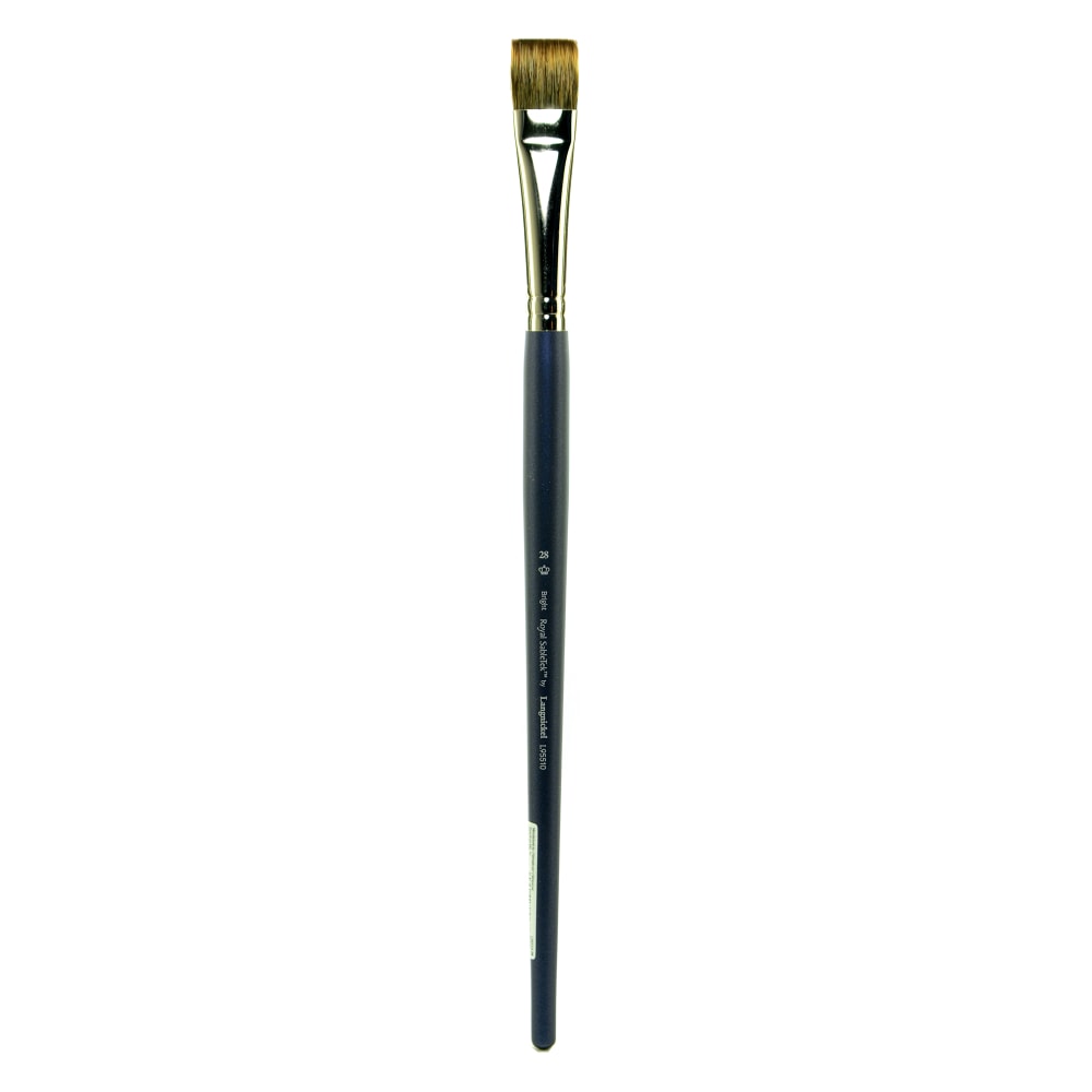 Royal & Langnickel Sabletek Long-Handle Paint Brush L95510, Size 28, Flat Bristle, Sable Hair, Blue