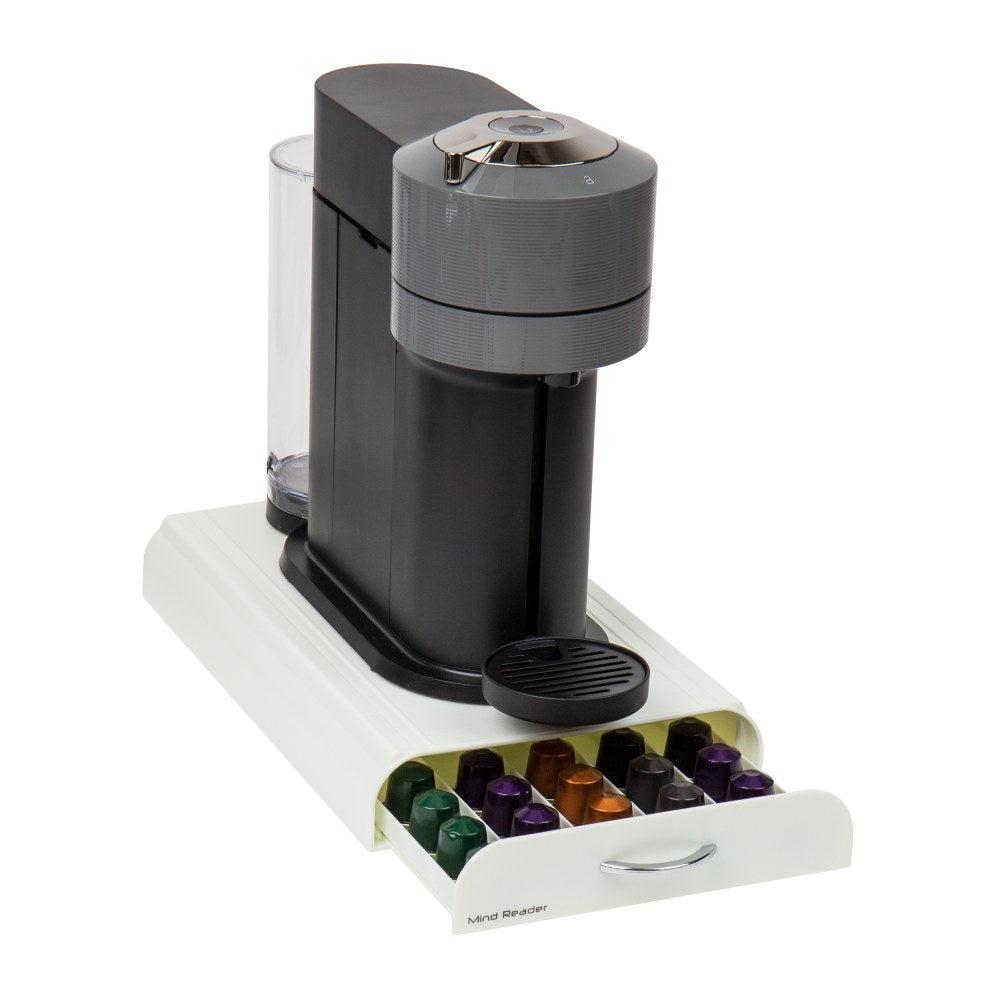 Mind Reader Anchor Coffee Drawer For 50 Nespresso Capsules, White