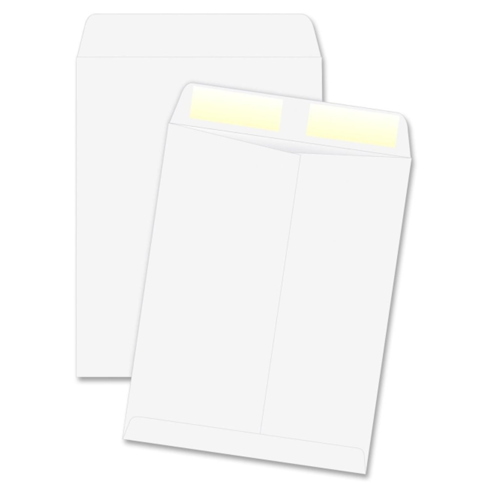 Quality Park Catalog Envelope, #10 1/2, 9in x 12in, Square Flap, Gummed Closure,, White, Box Of 100