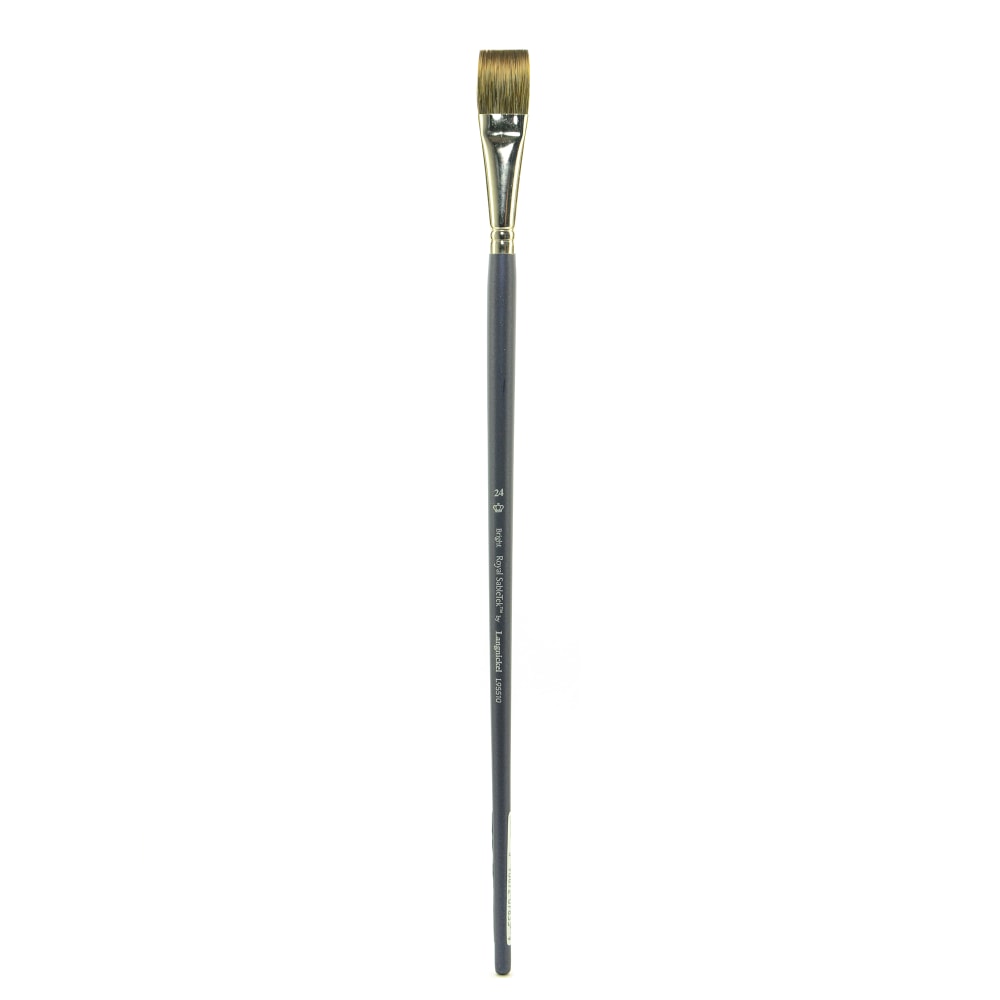 Royal & Langnickel Sabletek Long-Handle Paint Brush L95510, Size 24, Bright Bristle, Sable Hair, Blue