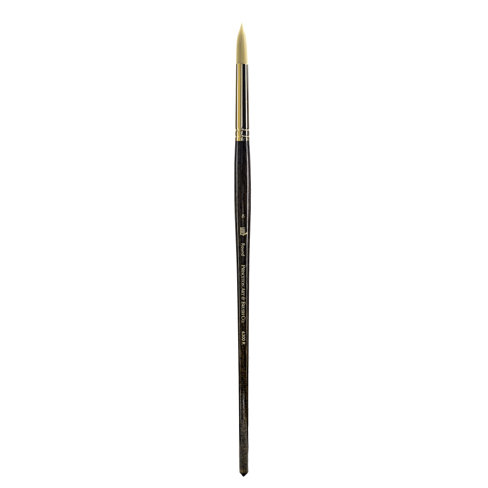 Princeton Series 6300 Dakota Paint Brush, Size 8, Round Bristle, Synthetic, Blue