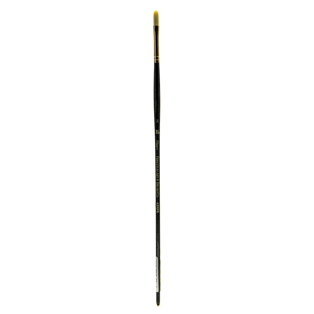 Princeton Series 6300 Dakota Paint Brush, Size 2, Filbert Bristle, Synthetic, Blue