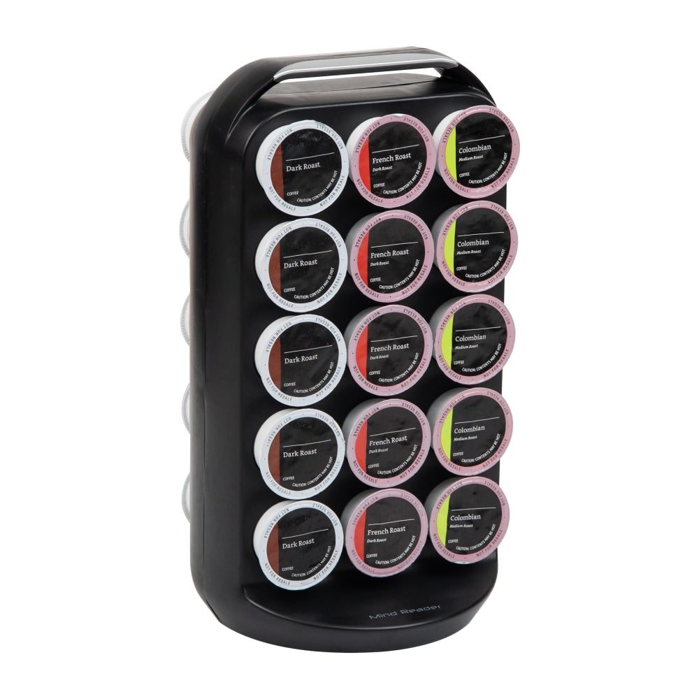 Mind Reader Anchor Collection Single Serve Coffee Pod Storage Carousel, 12-1/2inH x 6-3/4inW x 6-1/4inL , Black