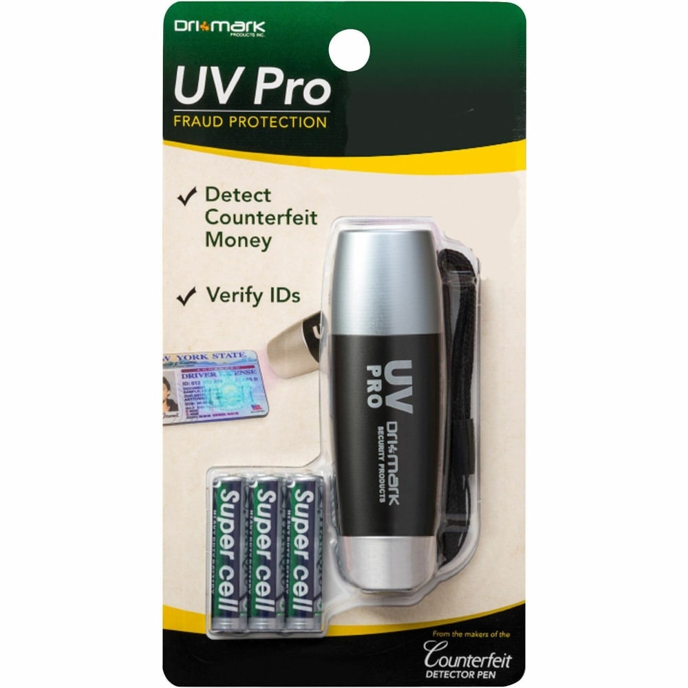 Dri-Mark UV Pro Fraud Protector, 4inH x 1inW x 1inD, Gray/Silver