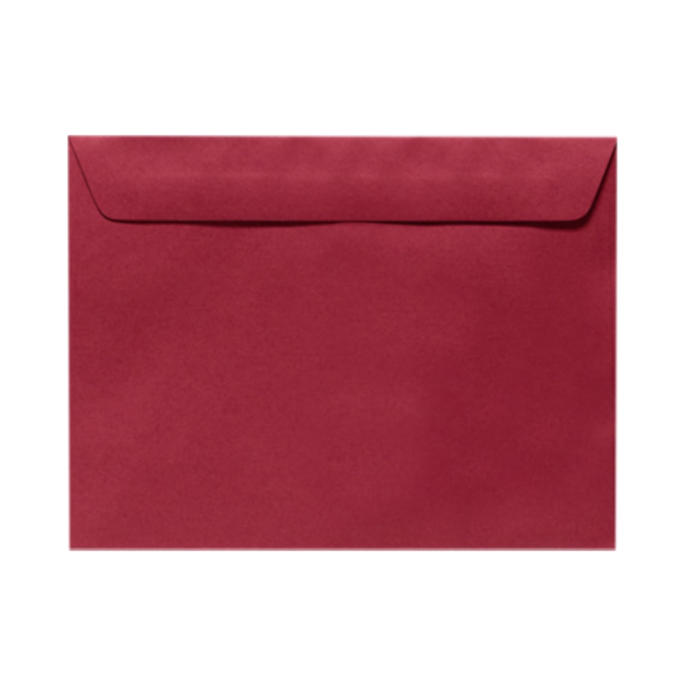 LUX Booklet 9in x 12in Envelopes, Gummed Seal, Garnet Red, Pack Of 50