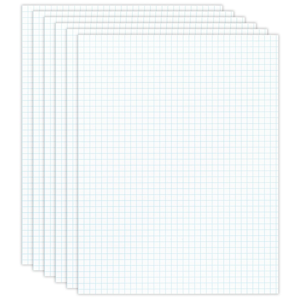 Office Depot Brand Quadrille Pads, 4 x 4 Squares/Inch, 50 Sheets, White, Pack Of 6