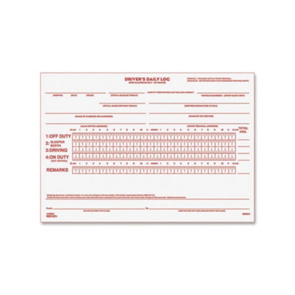 Rediform Drivers Daily Log Book - 31 Sheet(s) - Stapled - 2 Part - Carbon Copy - 7 7/8in x 5 1/2in Sheet Size - White - White Sheet(s) - Recycled - 1 Each