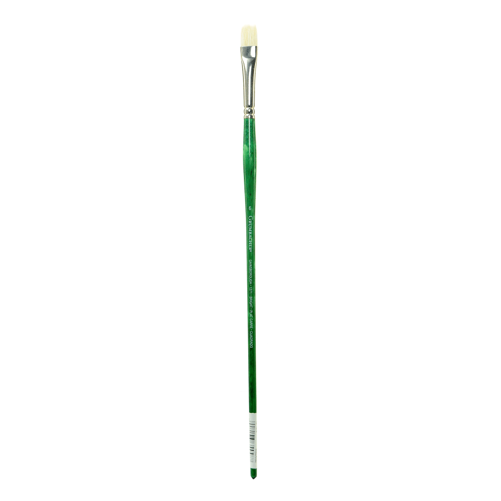 Grumbacher Gainsborough Oil And Acrylic Paint Brush, Size 6, Bright Bristle, Hog Hair, Green