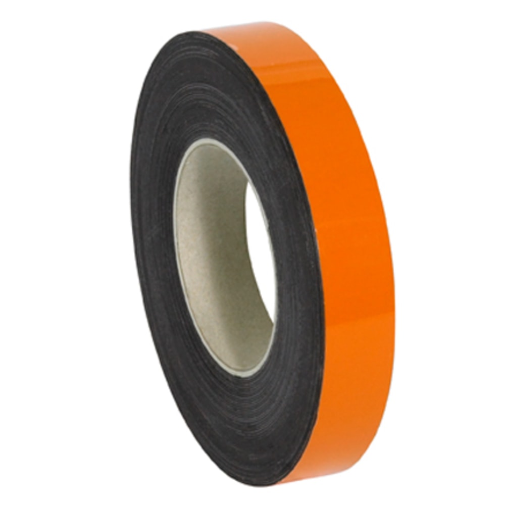 Partners Brand Orange Warehouse Labels, LH125, Magnetic Rolls 1in x 50ft, 1 Roll