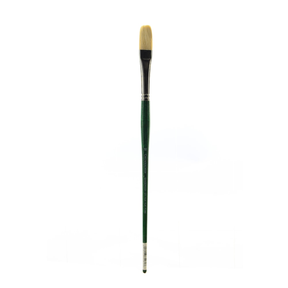 Grumbacher Gainsborough Oil And Acrylic Paint Brush, Size 10, Flat Bristle, Hog Hair, Black