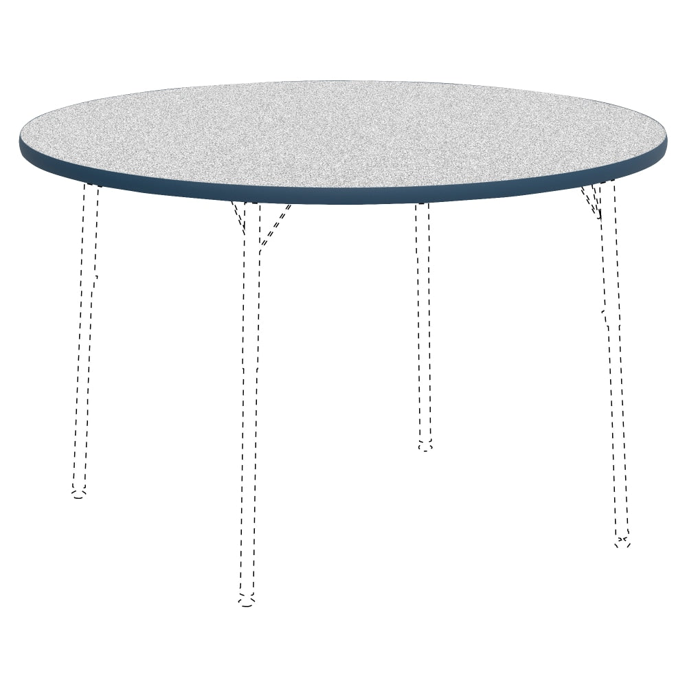 Lorell Classroom Round Activity Table Top, 48inW, Gray Nebula/Navy