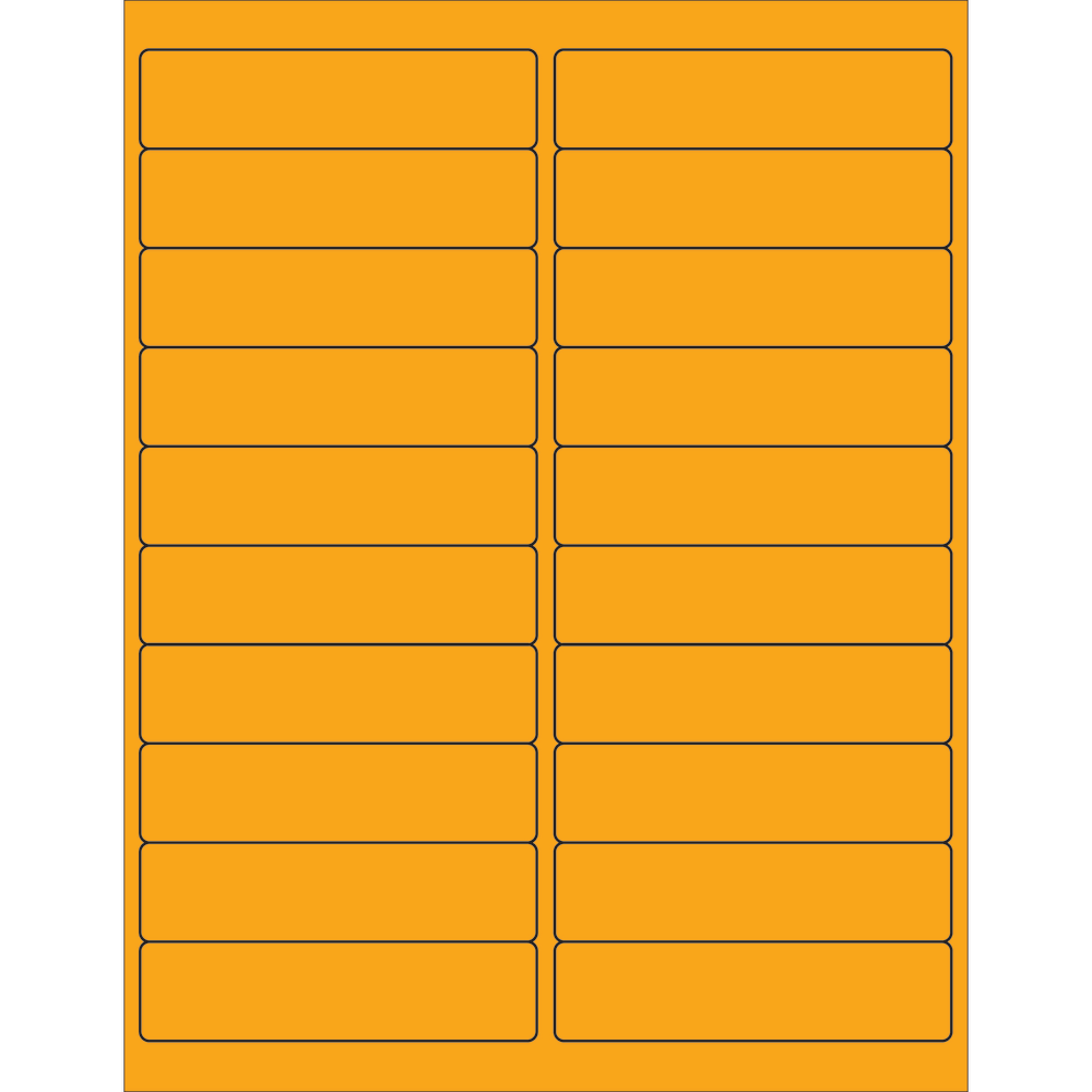 Tape Logic Permanent Labels, LL177OR, Rectangle, 4in x 1in, Fluorescent Orange, Case Of 2,000