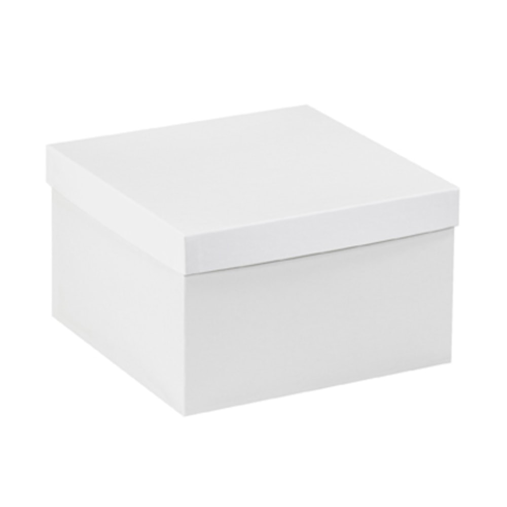 Partners Brand White Deluxe Gift Box Bottoms 10in x 10in x 6in, Case of 50