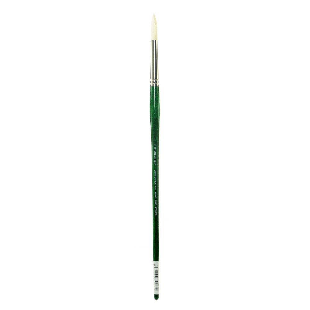 Grumbacher Gainsborough Oil And Acrylic Paint Brush, Size 8, Round Bristle, Hog Hair, Green