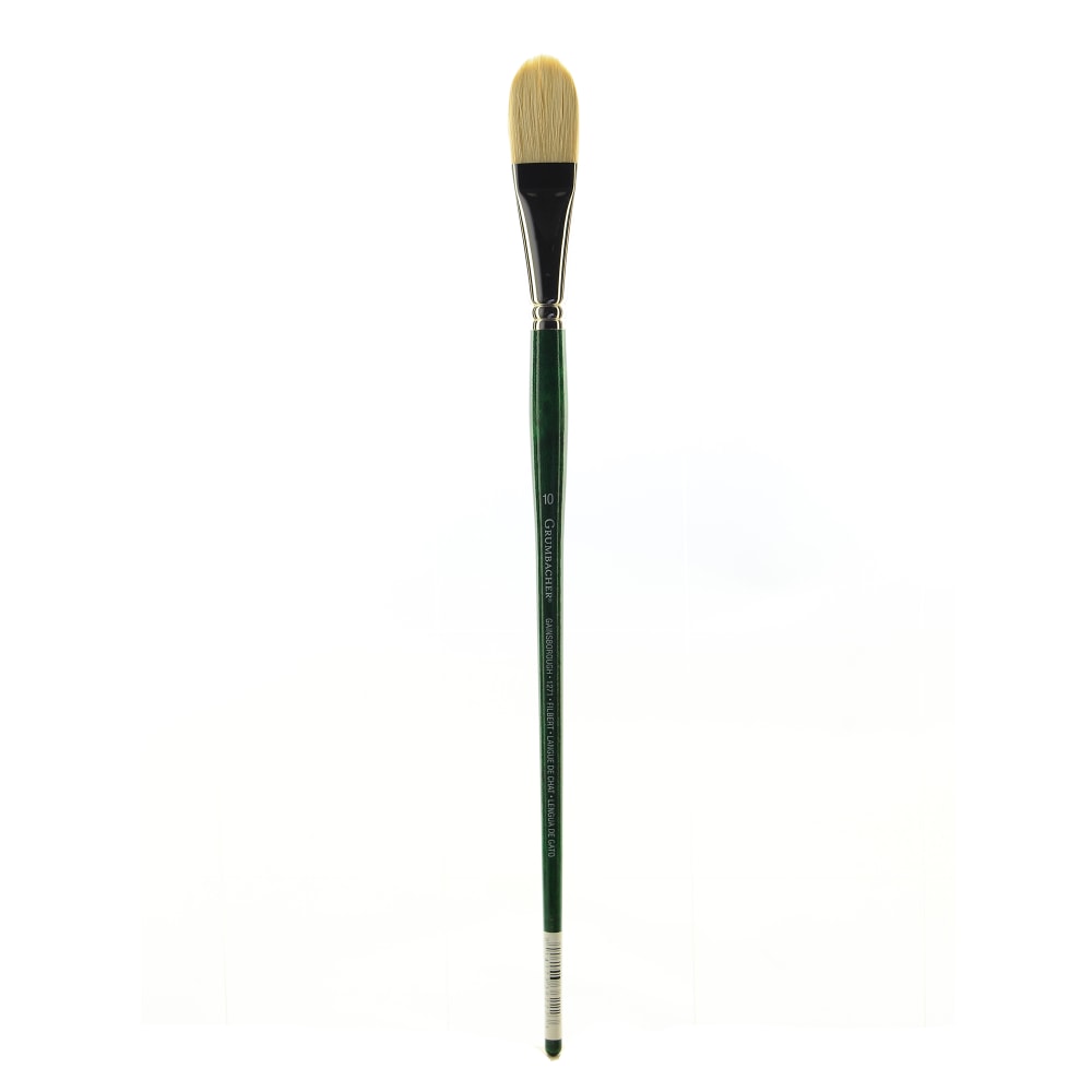 Grumbacher Gainsborough Oil And Acrylic Paint Brush, Size 10, Filbert Bristle, Hog Hair, Green