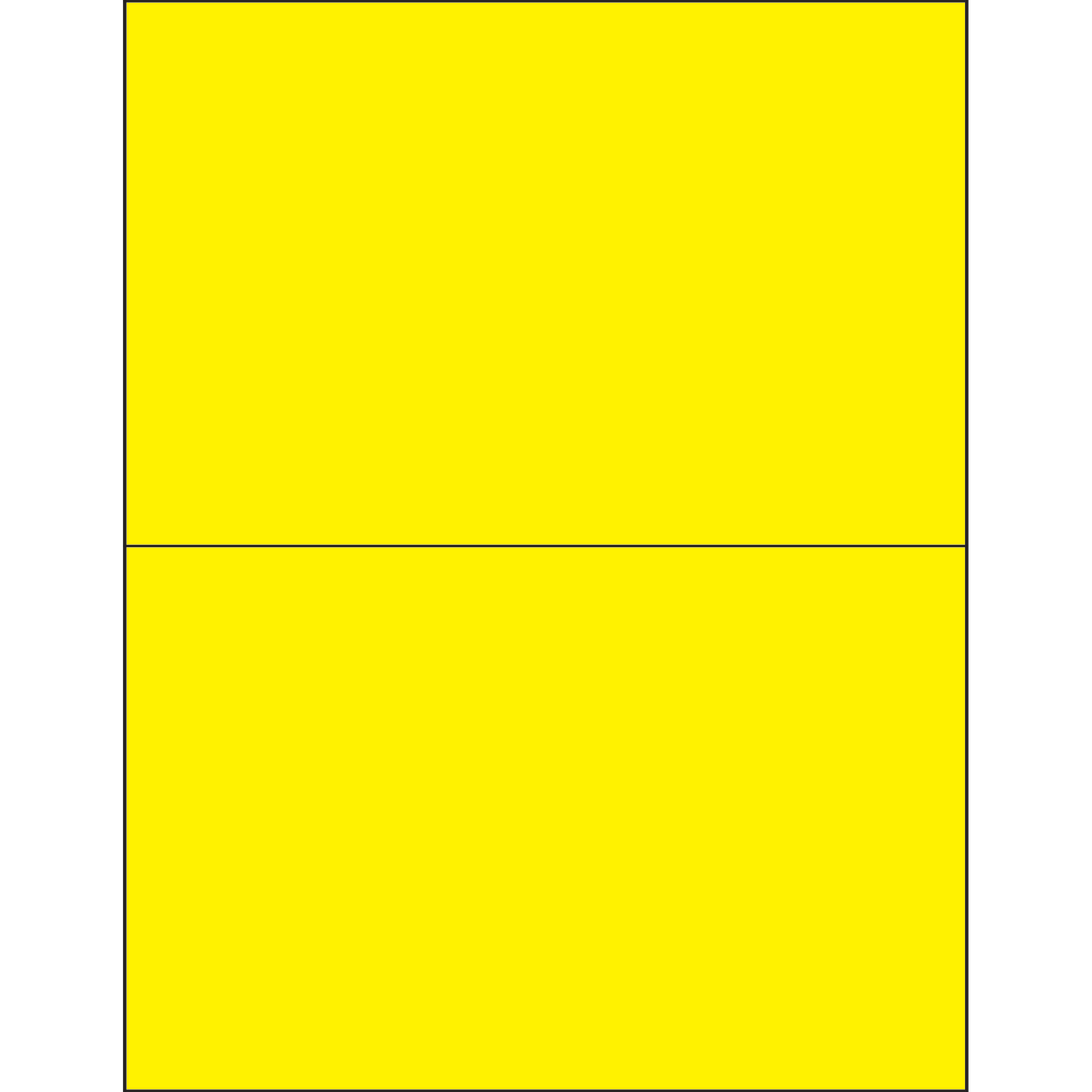Tape Logic Permanent Labels, LL184YE, Rectangle, 8 1/2in x 5 1/2in, Fluorescent Yellow, Case Of 200