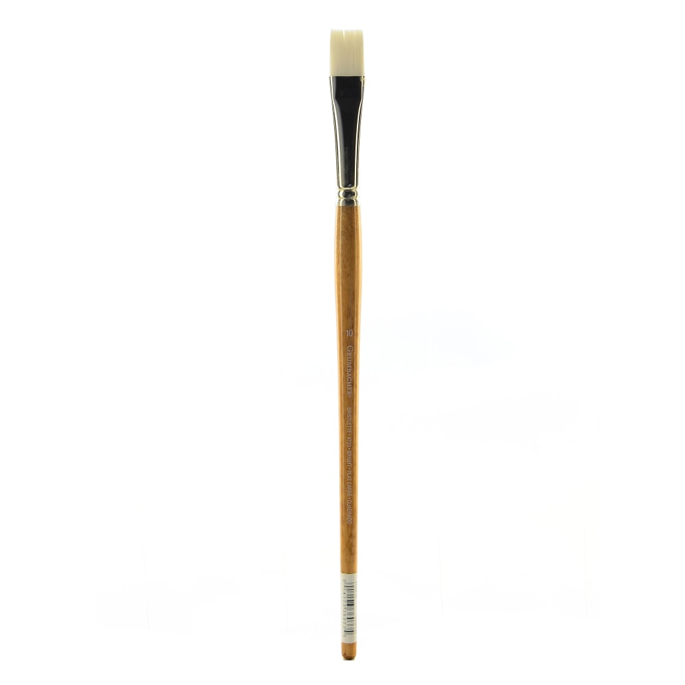 Grumbacher Bristlette Paint Brush, Size 10, Bright Bristle, Synthetic, Brown