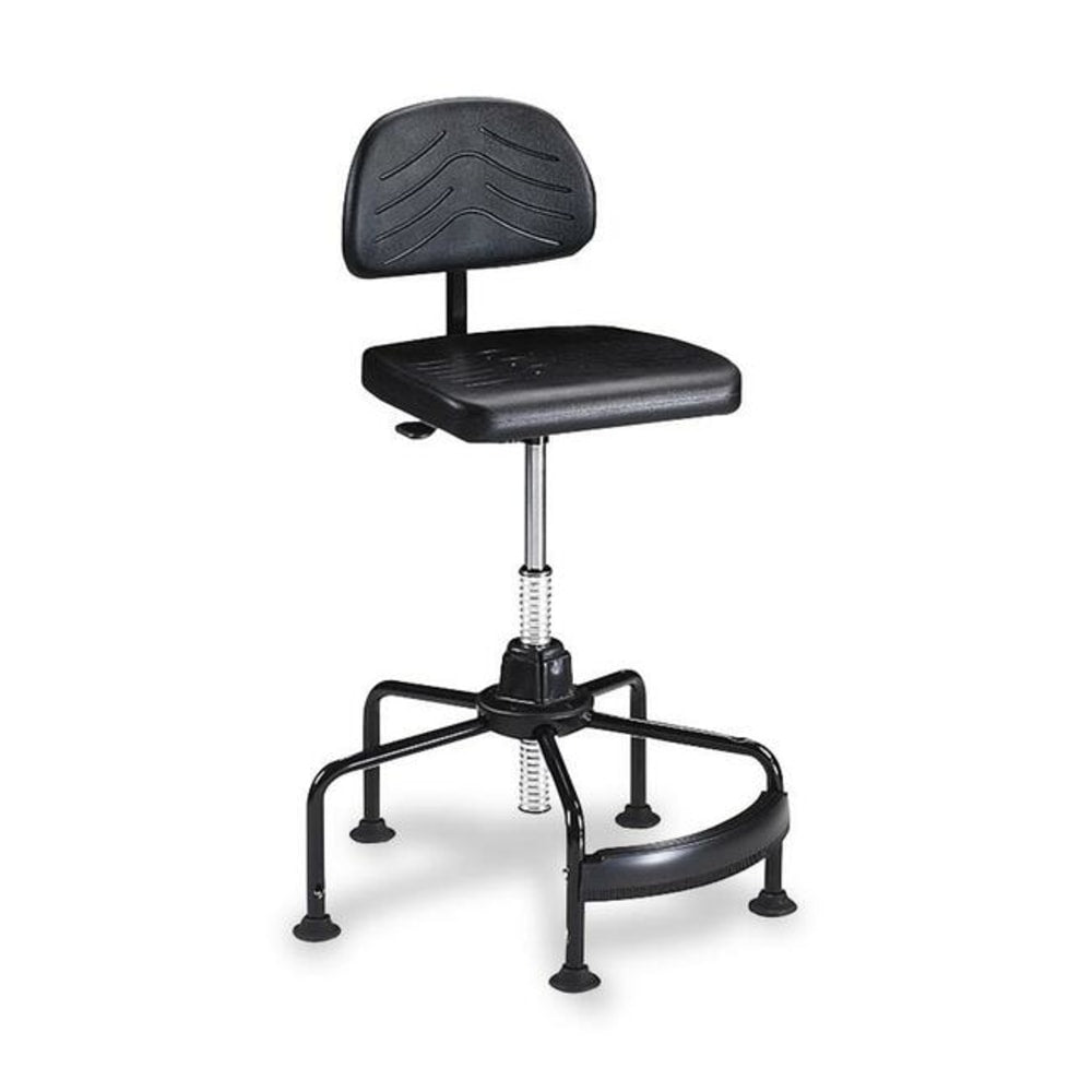Safco Task Master Economy Industrial Chair With Footrest, Black/Chrome