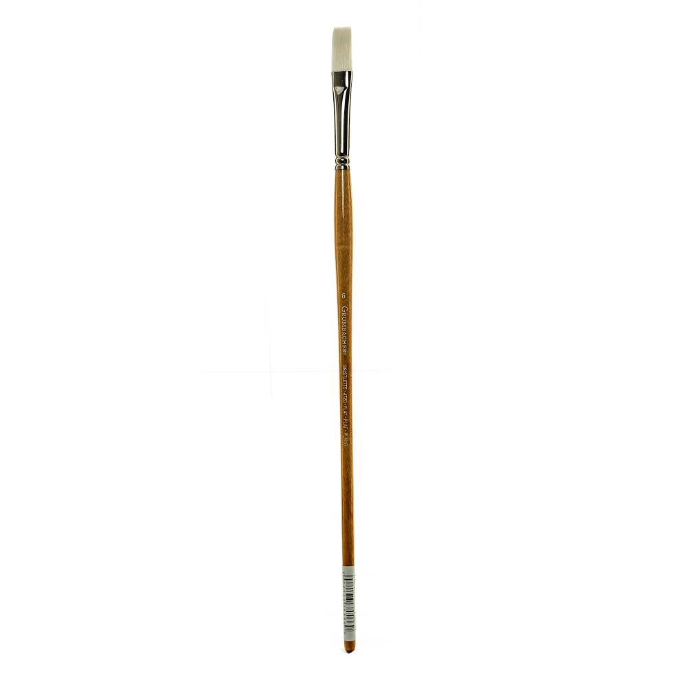 Grumbacher Bristlette Paint Brush, Size 6, Flat Bristle, Synthetic, Brown