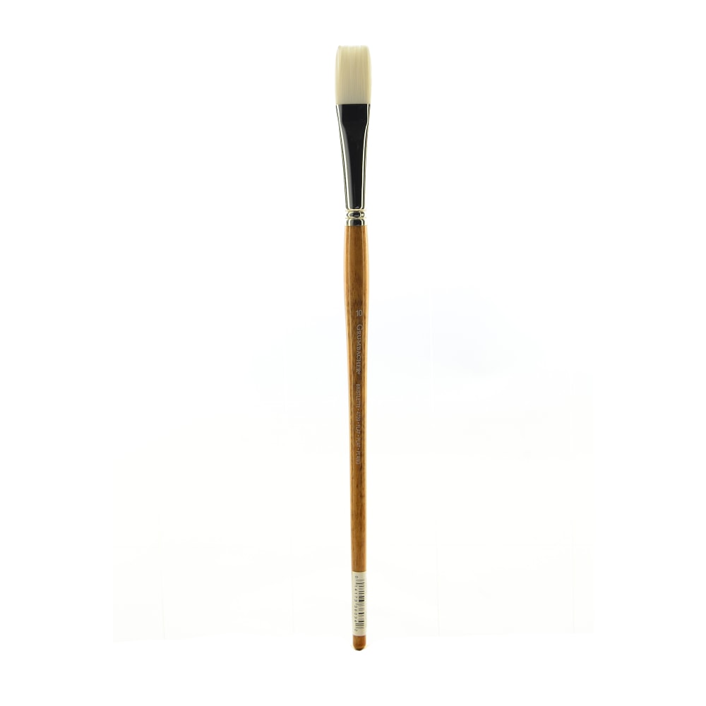 Grumbacher Bristlette Paint Brush, Size 10, Flat Bristle, Synthetic, Brown