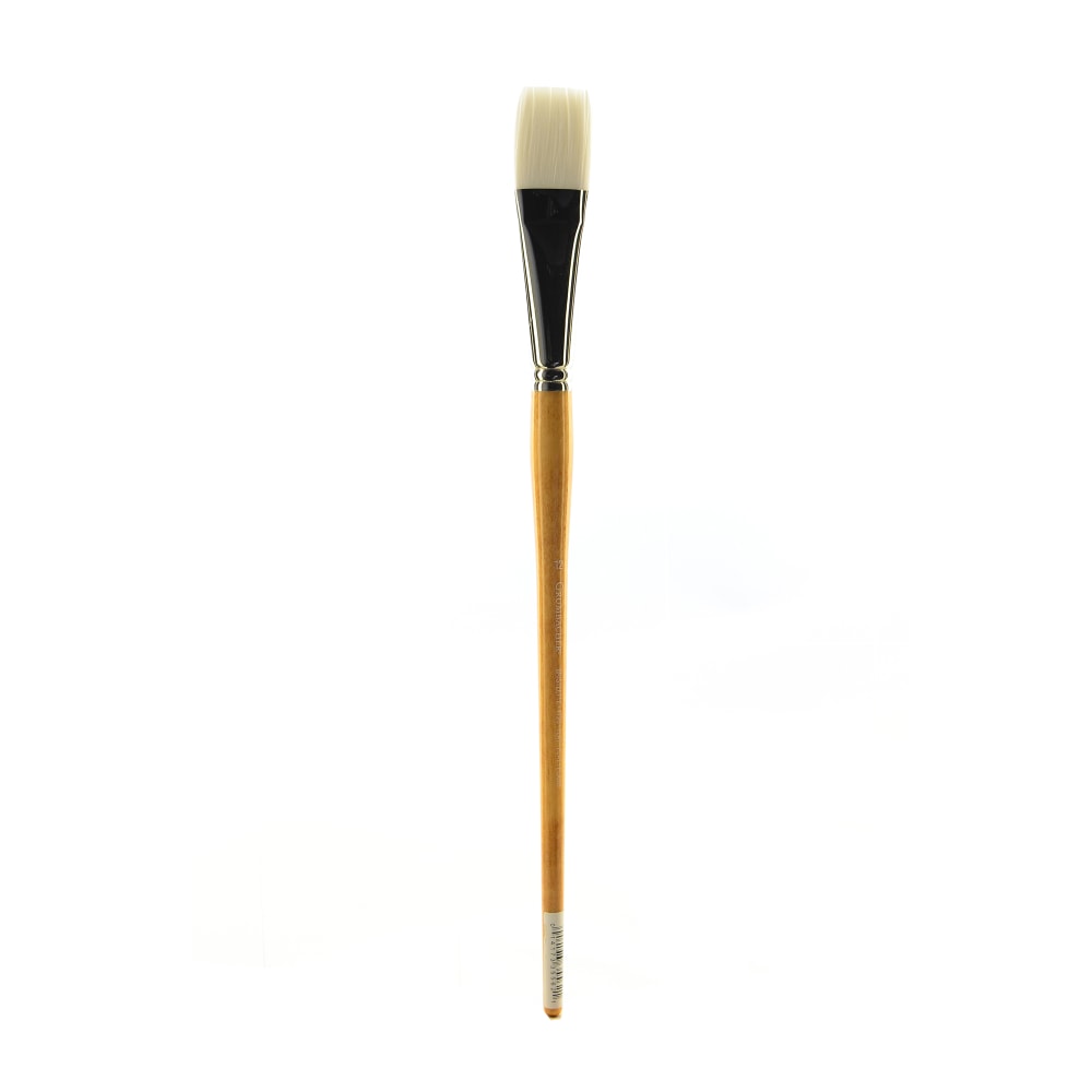 Grumbacher Bristlette Paint Brush, Size 12, Flat Bristle, Synthetic, Brown