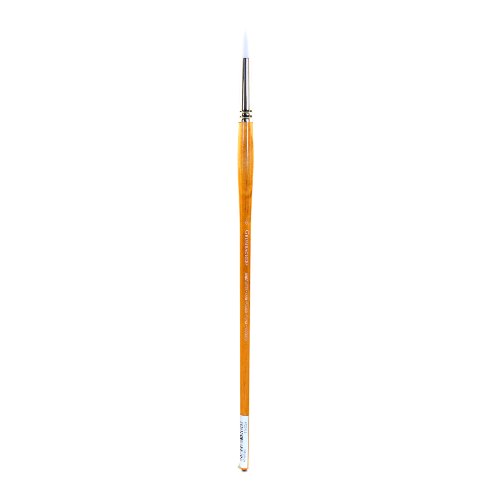 Grumbacher Bristlette Paint Brush, Size 6, Round Bristle, Synthetic, Brown