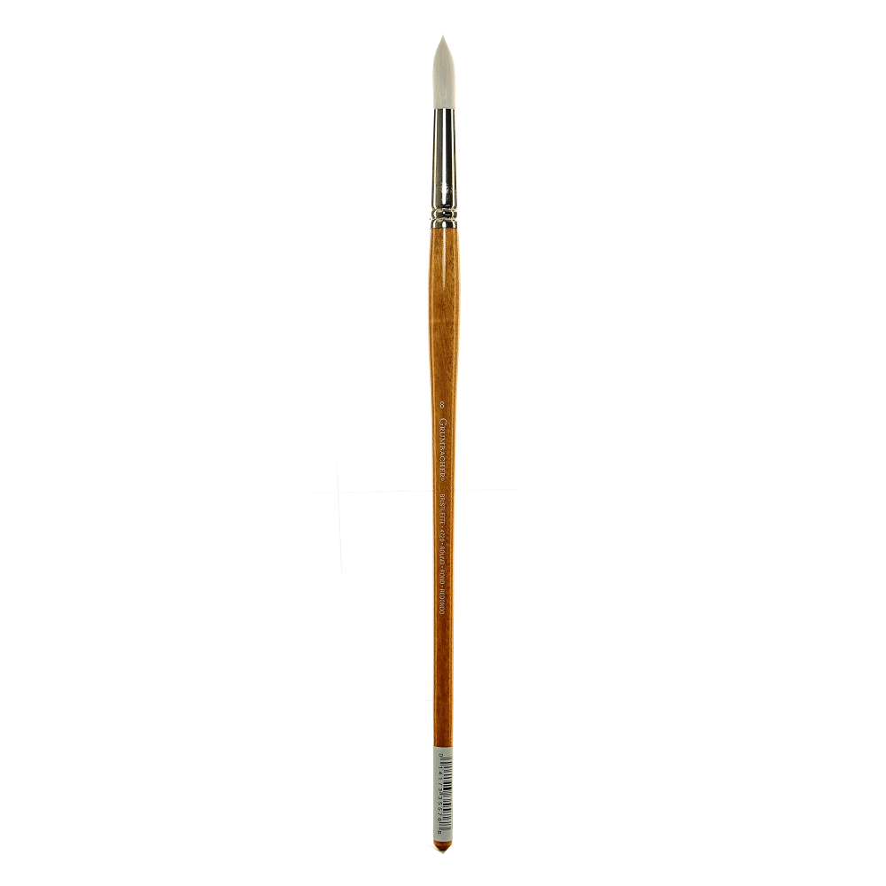 Grumbacher Bristlette Paint Brush, Size 8, Round Bristle, Synthetic, Brown
