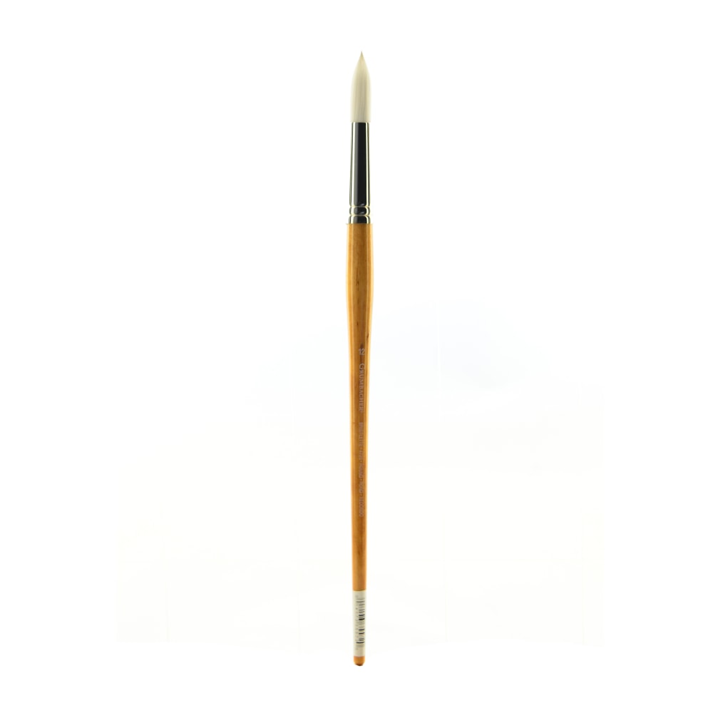 Grumbacher Bristlette Paint Brush, Size 12, Round Bristle, Synthetic, Brown