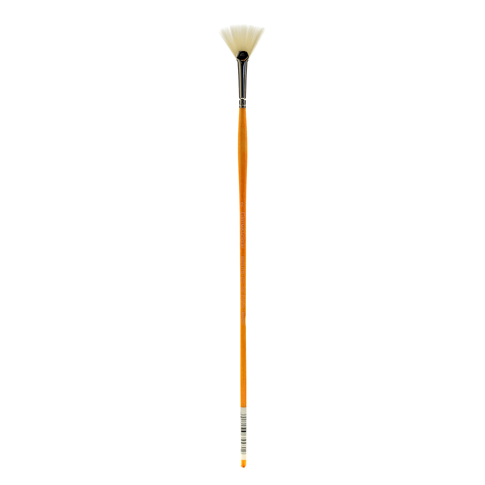 Grumbacher Bristlette Paint Brush, Size 2, Fan Bristle, Synthetic, Brown