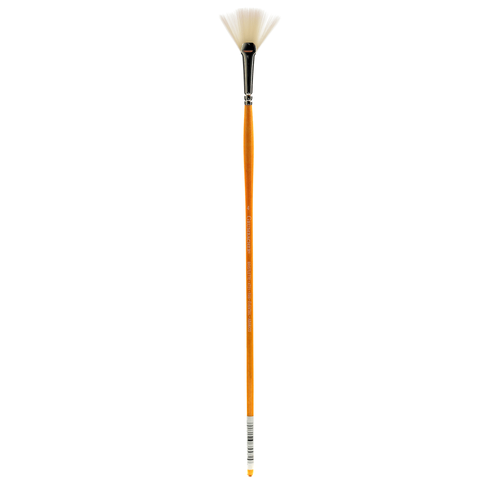 Grumbacher Bristlette Paint Brush, Size 4, Fan Bristle, Synthetic, Brown
