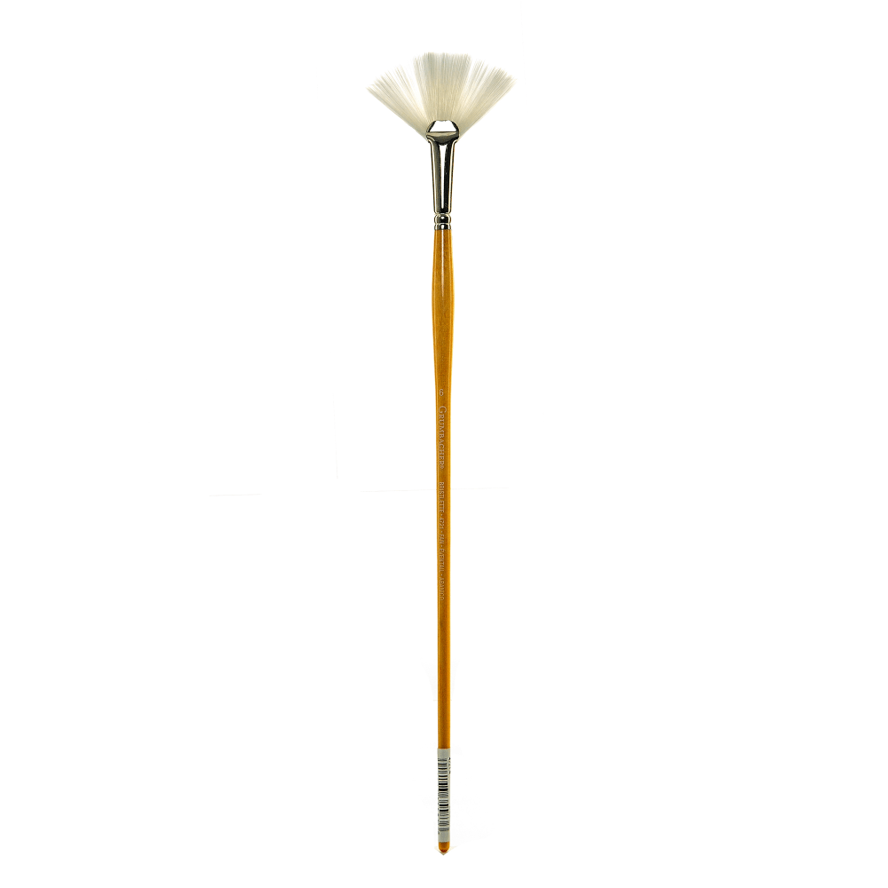 Grumbacher Bristlette Paint Brush, Size 6, Fan Bristle, Synthetic, Brown