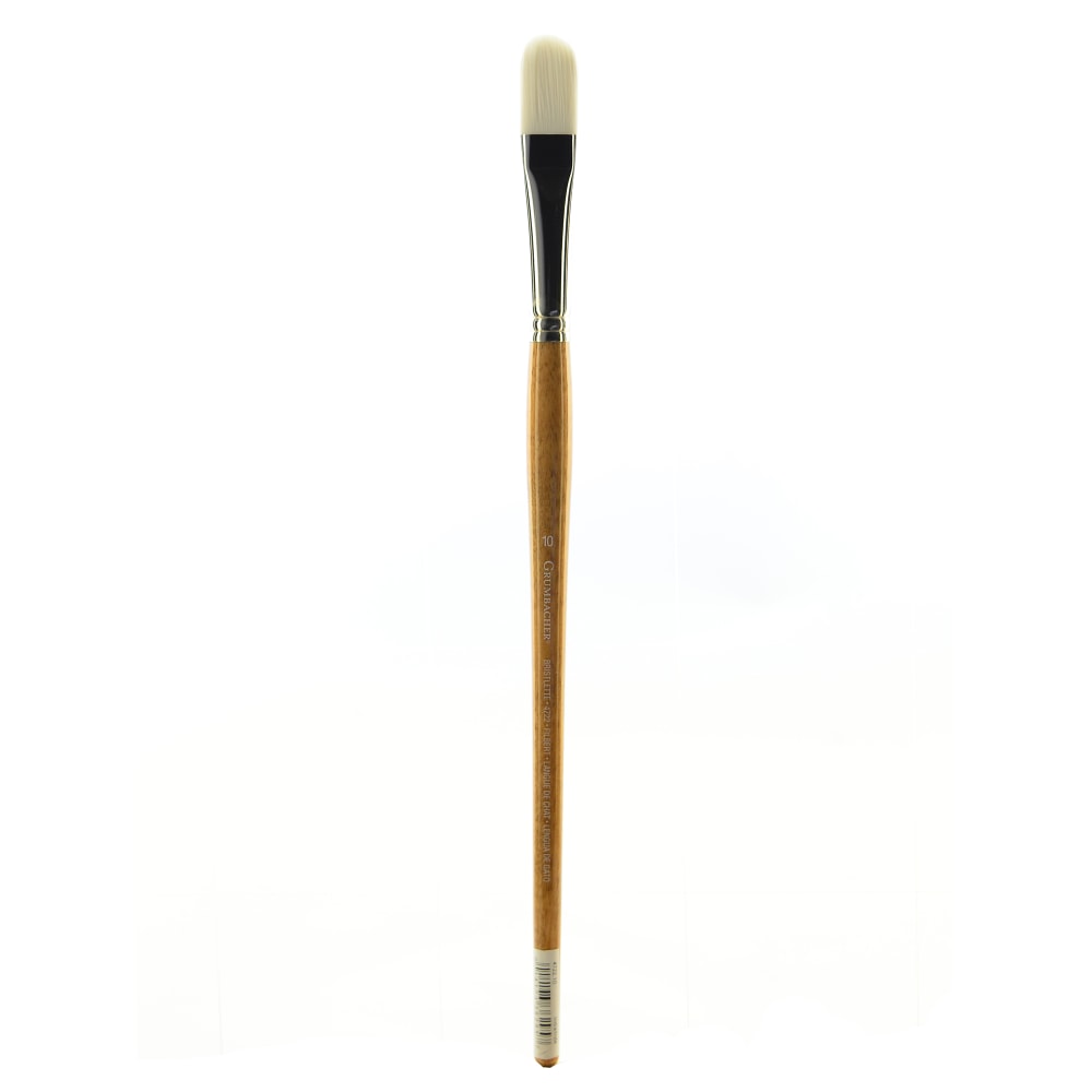 Grumbacher Bristlette Paint Brush, Size 10, Filbert Bristle, Synthetic, Brown