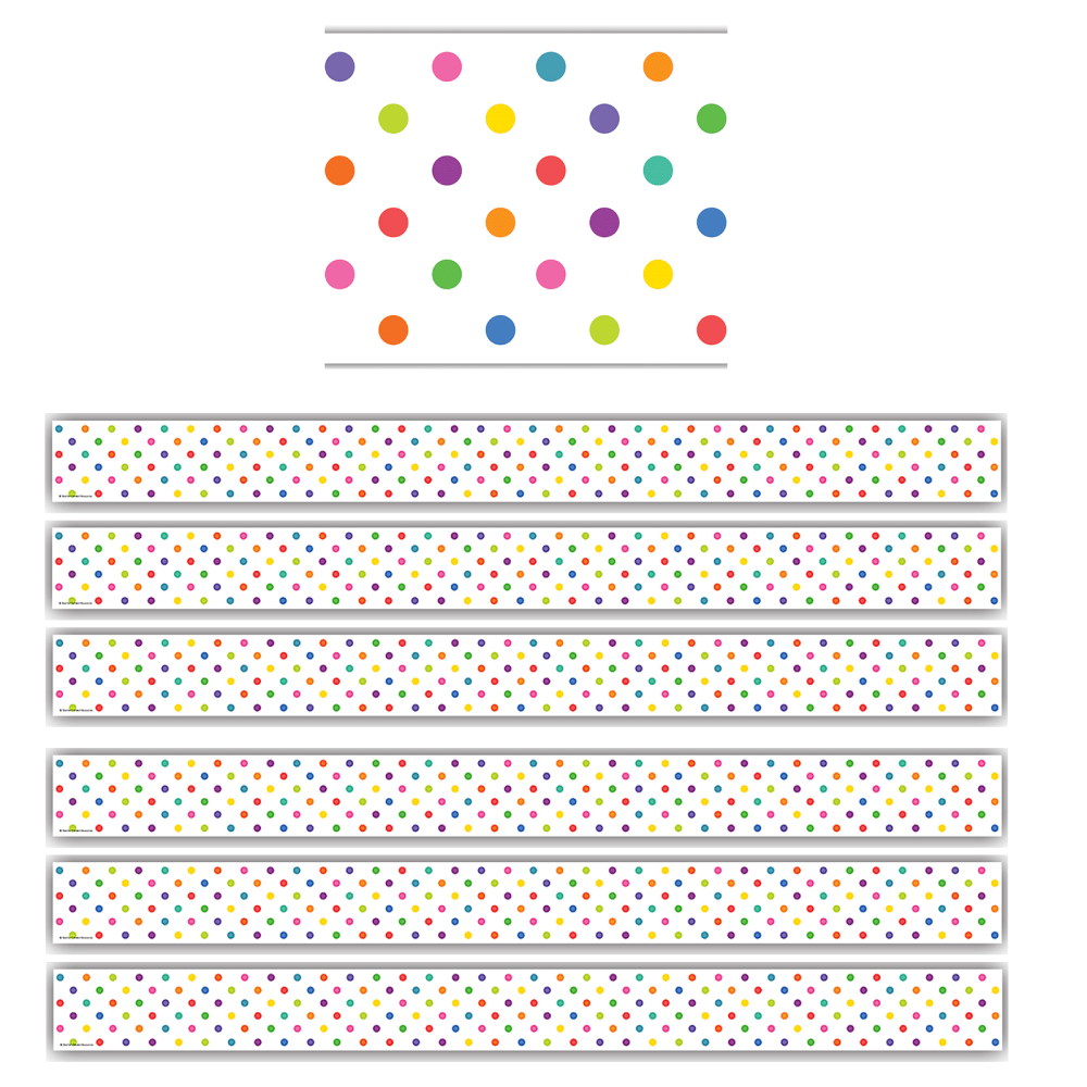 Teacher Created Resources Border Trim, Colorful Dots, 35', Set Of 6 Packs