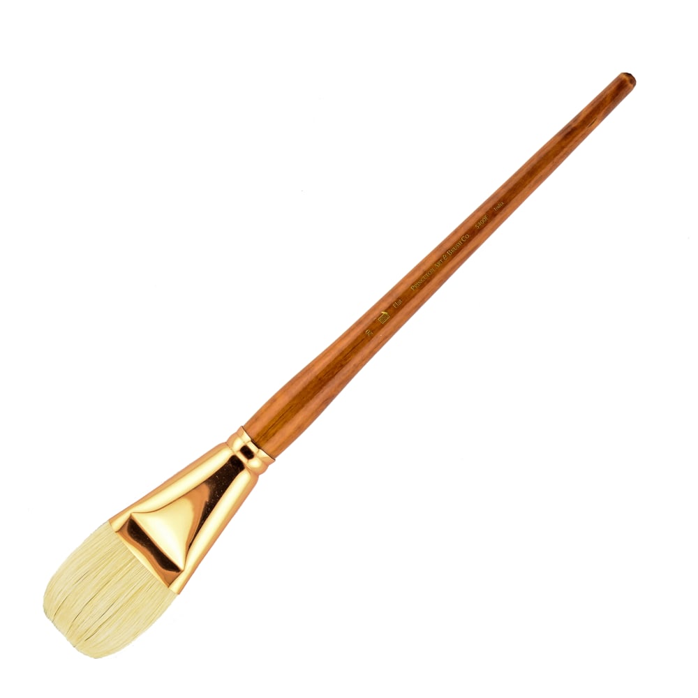 Princeton Refine Series 5400 Natural Bristle Paint Brush, Size 20, Flat Bristle, Natural, Brown