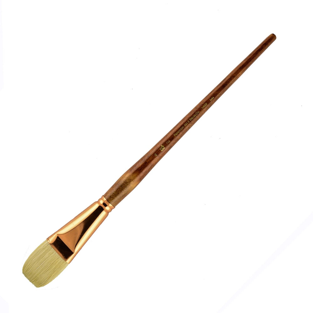 Princeton Refine Series 5400 Natural Bristle Paint Brush, Size 16, Flat Bristle, Natural, Brown