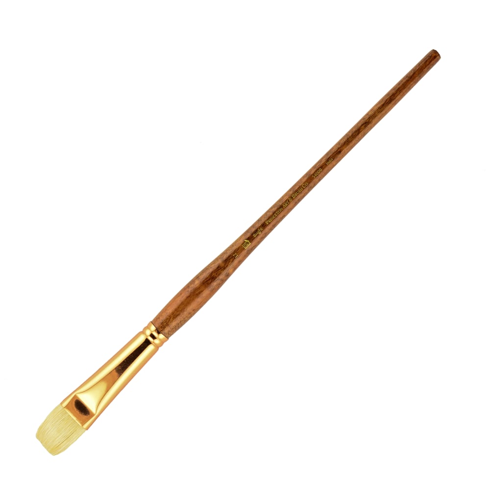 Princeton Refine Series 5400 Natural Bristle Paint Brush, Size 12, Bright Bristle, Natural, Brown