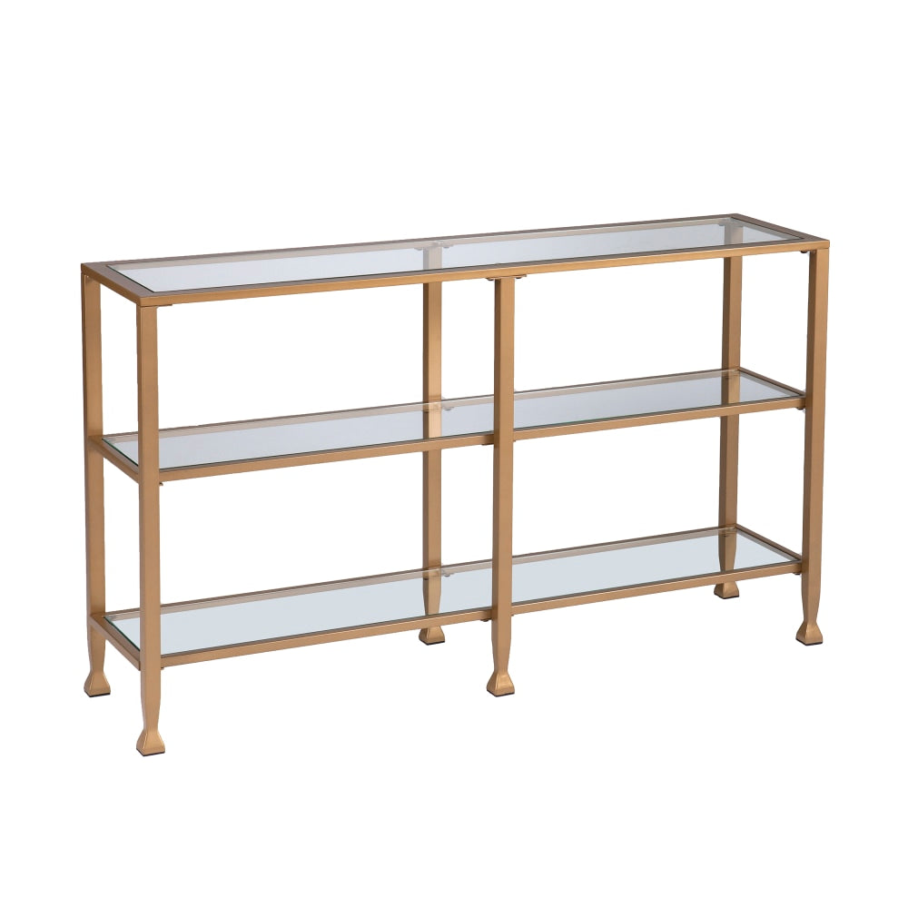 SEI Furniture Jaymes Metal/Glass Console Table, 29-1/4inH x 48-1/2inW x 12-3/4inD, Gold