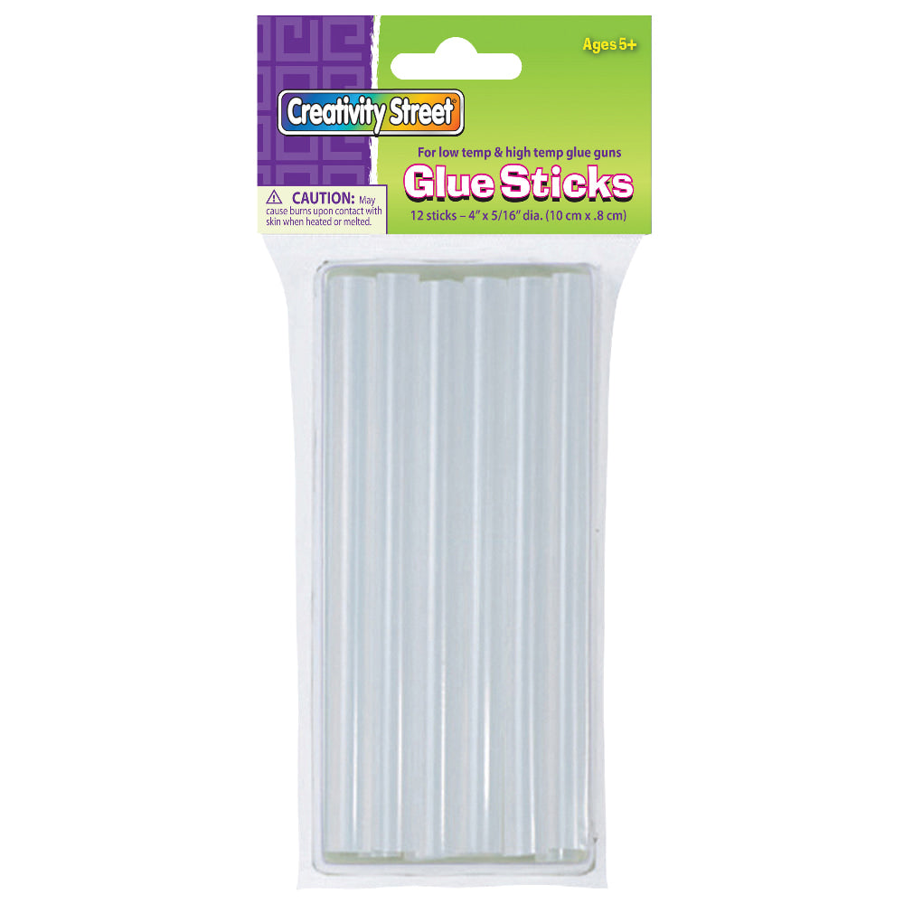 Creativity Street Glue Gun Glue Sticks, 4in x 5/16in, Clear, Pack Of 12