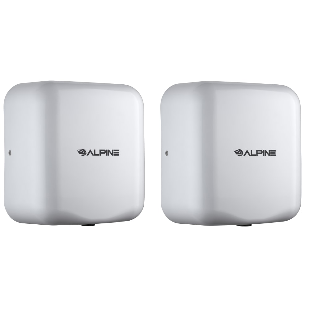 Alpine Industries Hemlock Commercial Automatic High-Speed Electric Hand Dryers, White, Pack Of 2 Dryers