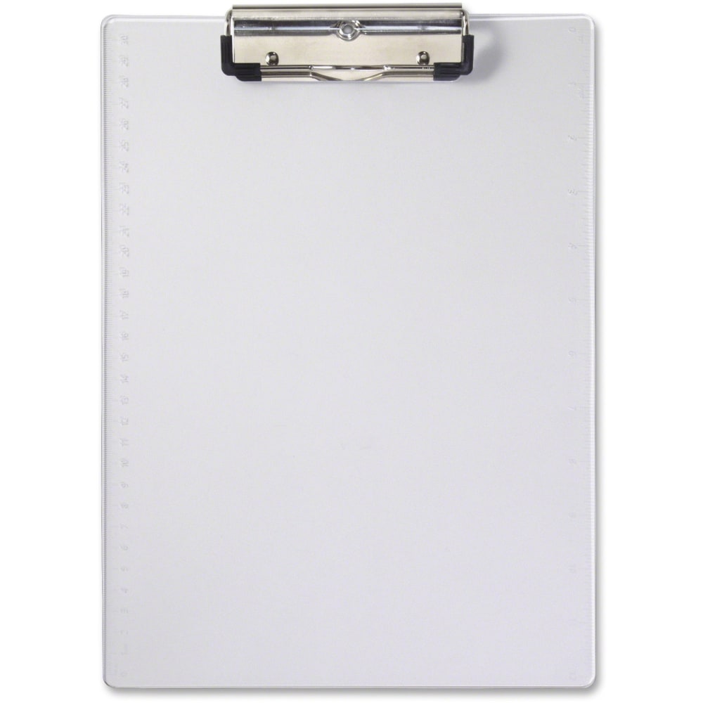 Saunders Clipboard - 0.50in Clip Capacity - 8 1/2in x 12in - Low-profile - Acrylic - Clear - 1 Each