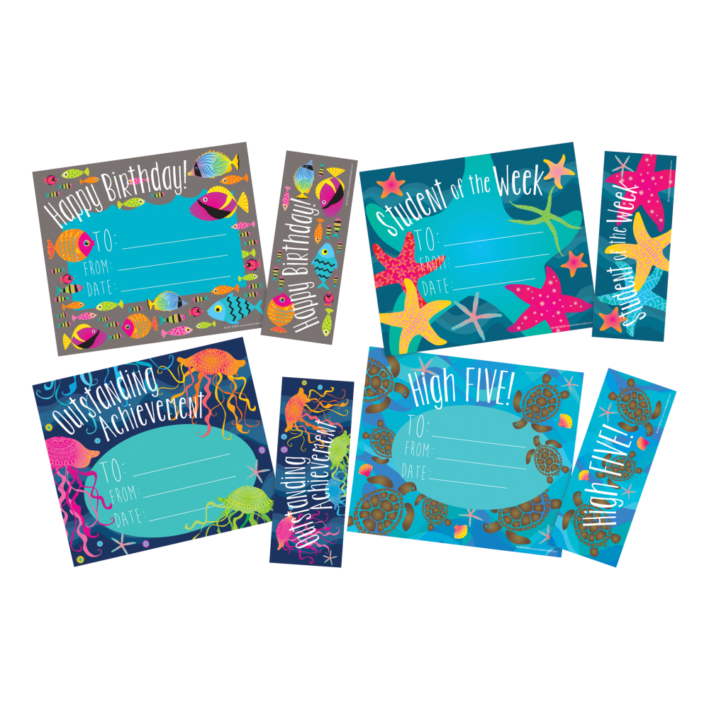 Barker Creek Recognition Awards And Bookmarks Sets, 5-1/2in x 6-3/4in, Kai Ola, Pack Of 4 Sets