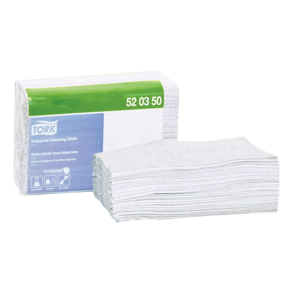 Tork Industrial 1-Ply Cleaning Cloths, 15-3/16in x 12-5/8in, Gray, 55 Cloths Per Pack, Carton Of 8 Packs