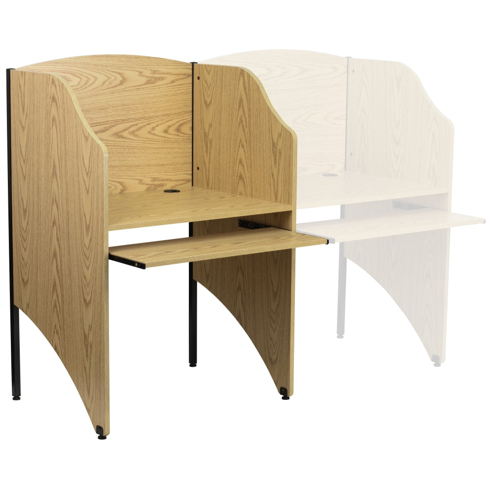 Flash Furniture Starter Study Carrel, 49 5/8inH x 32 5/8inW x 24 7/16inD, Oak