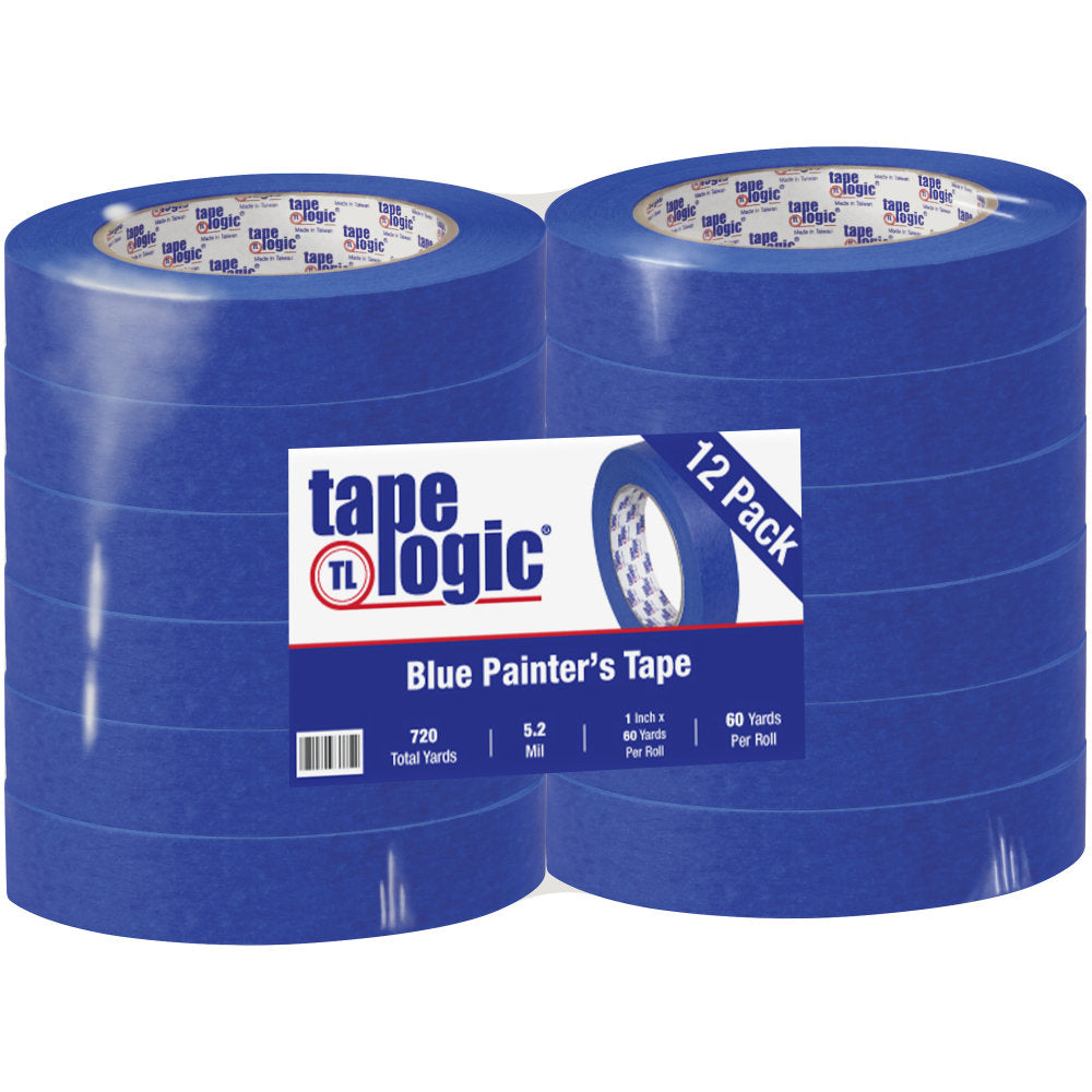 Tape Logic 3000 Painters Tape, 3in Core, 1in x 180ft, Blue, Case Of 12