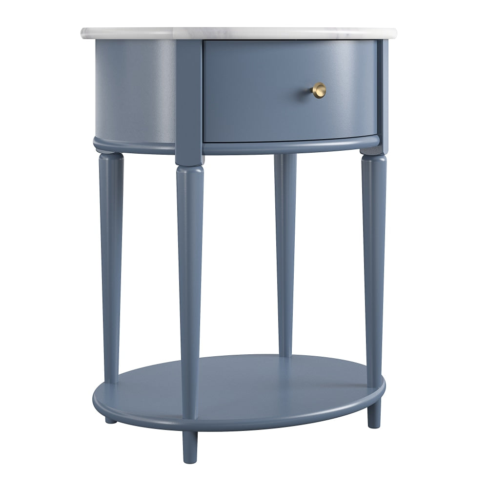 Ameriwood Home Aurora End Table, 26inH x 21-5/8inW x 17-5/8inD, Blue/Marble