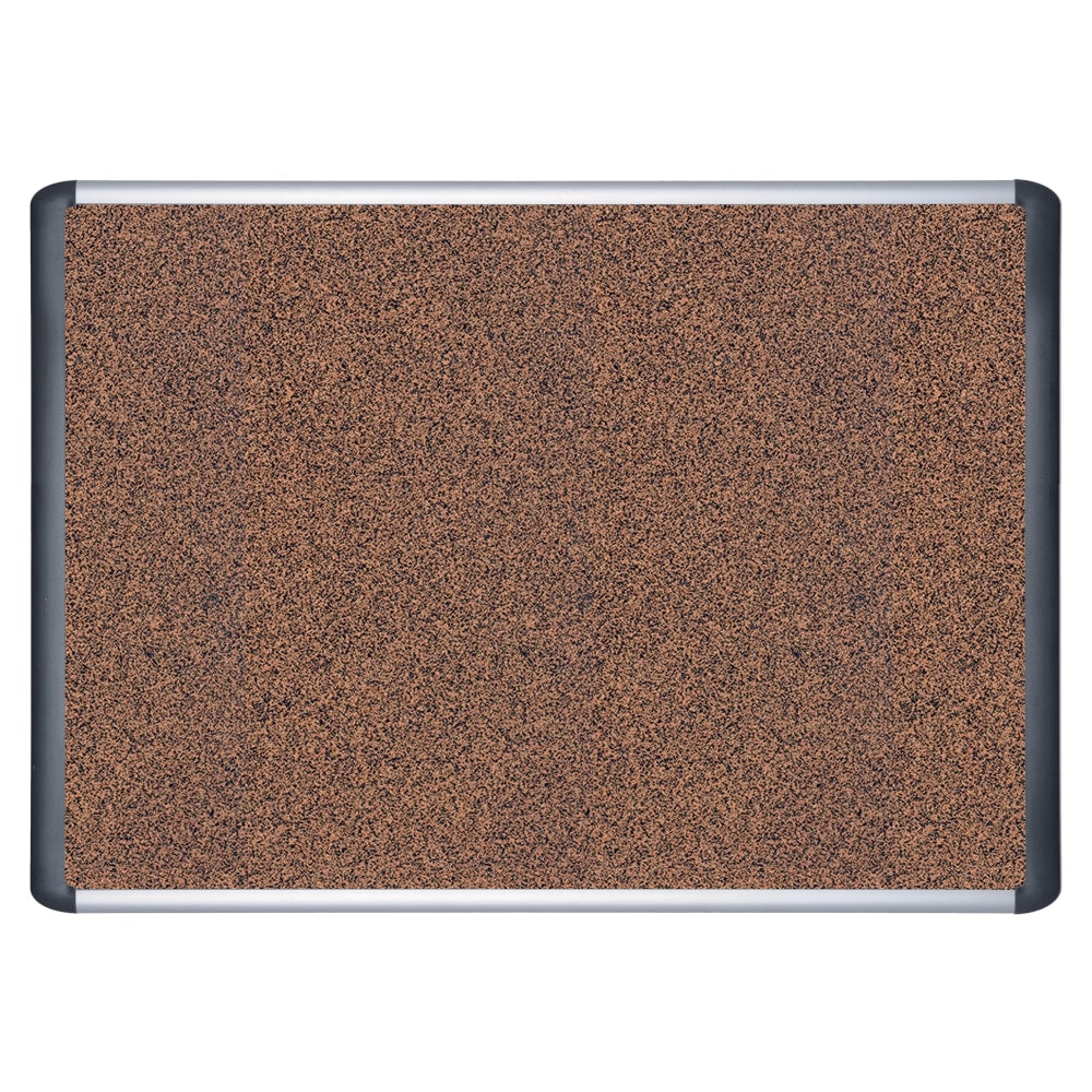 MasterVision Teckcork Bulletin Board, 24in x 36in, Aluminum Frame With Silver Finish