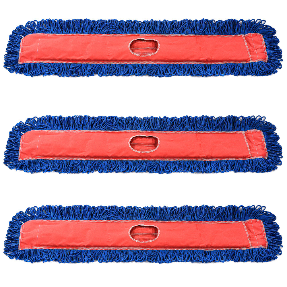Alpine Microfiber Dust/Dry Mop Replacement Heads, 36in, Blue, Pack Of 3 Heads
