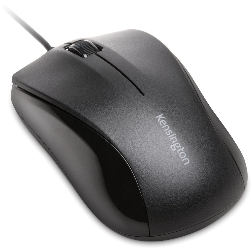 Kensington Mouse for Life USB Three-Button Mouse - Optical - Cable - Black - 1 Pack - USB - 1000 dpi - Scroll Wheel - 3 Button(s) - Symmetrical