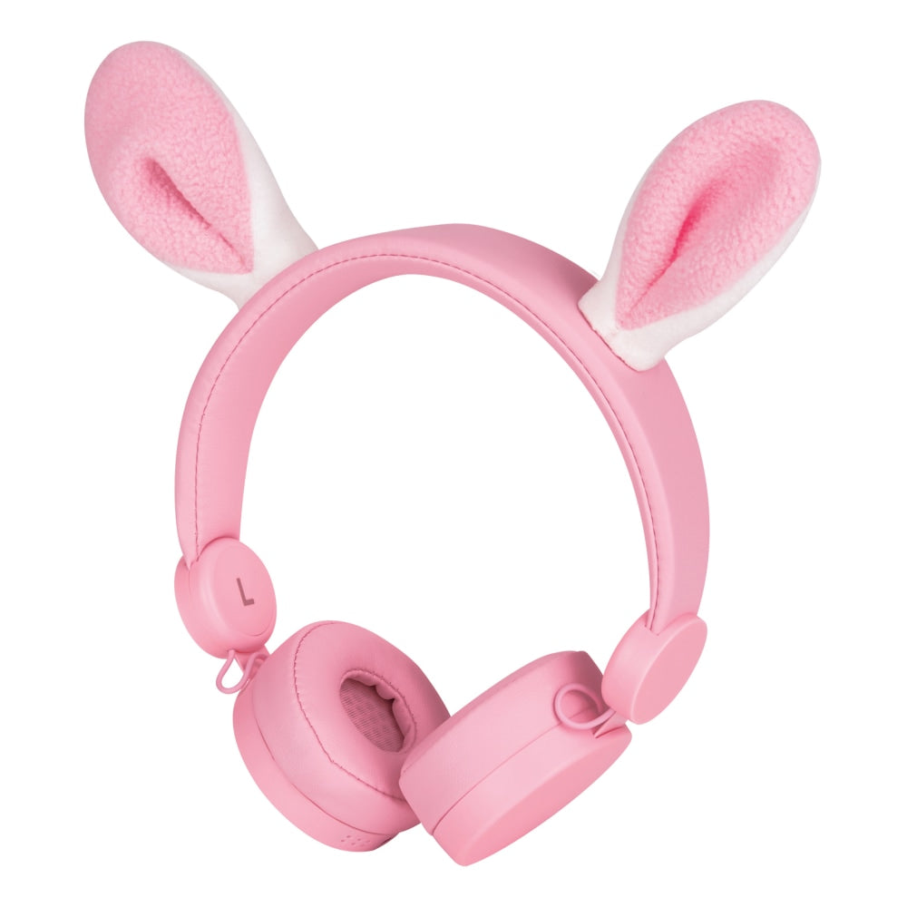 Ativa Kids On-Ear Wired Animal Headphones With On-Cord Microphone, Rabbit