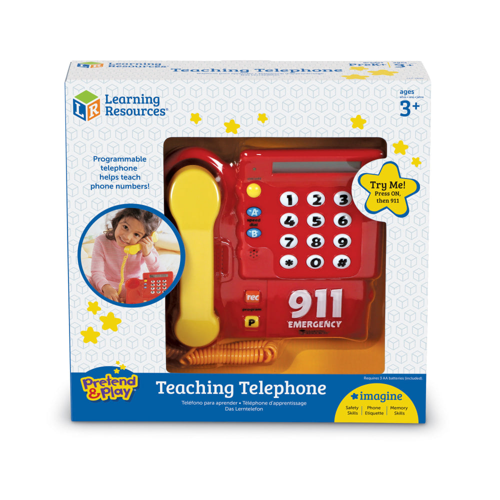 Learning Resources Pretend & Play Teaching Telephone, 14 7/16inW x 10 1/8inW x 8 1/8inD, Pre-K - Grade 1